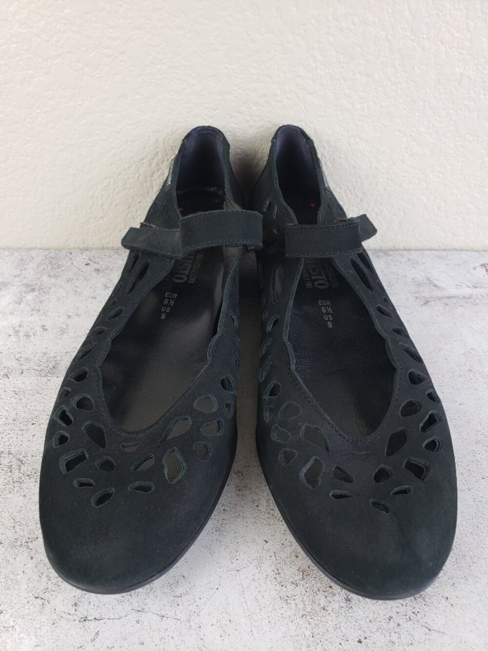 Mephisto Perforated Shoes Mary Janes Black Leather Nubuck Comfort Shoe size 9 - Picture 11 of 12